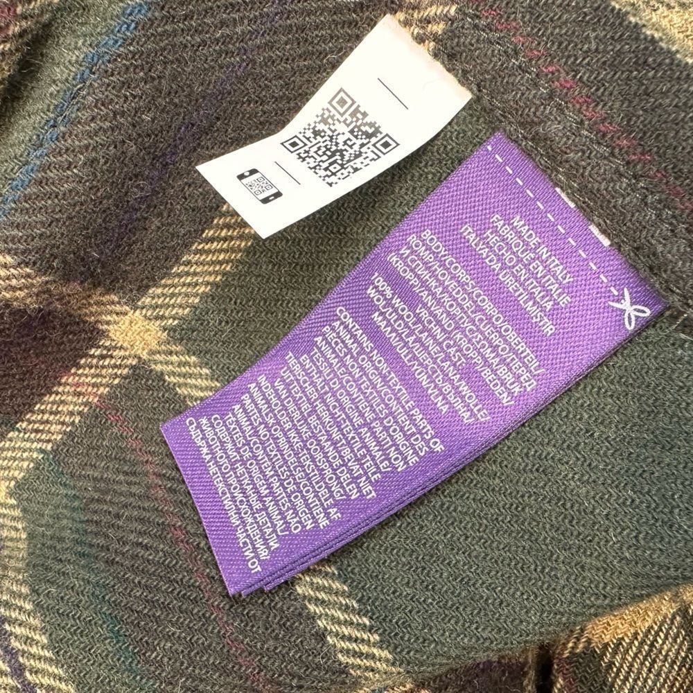 Ralph Lauren Collection Fall 2023 Andrya Olive Plaid Shirt Jacket - Picture 6 of 17